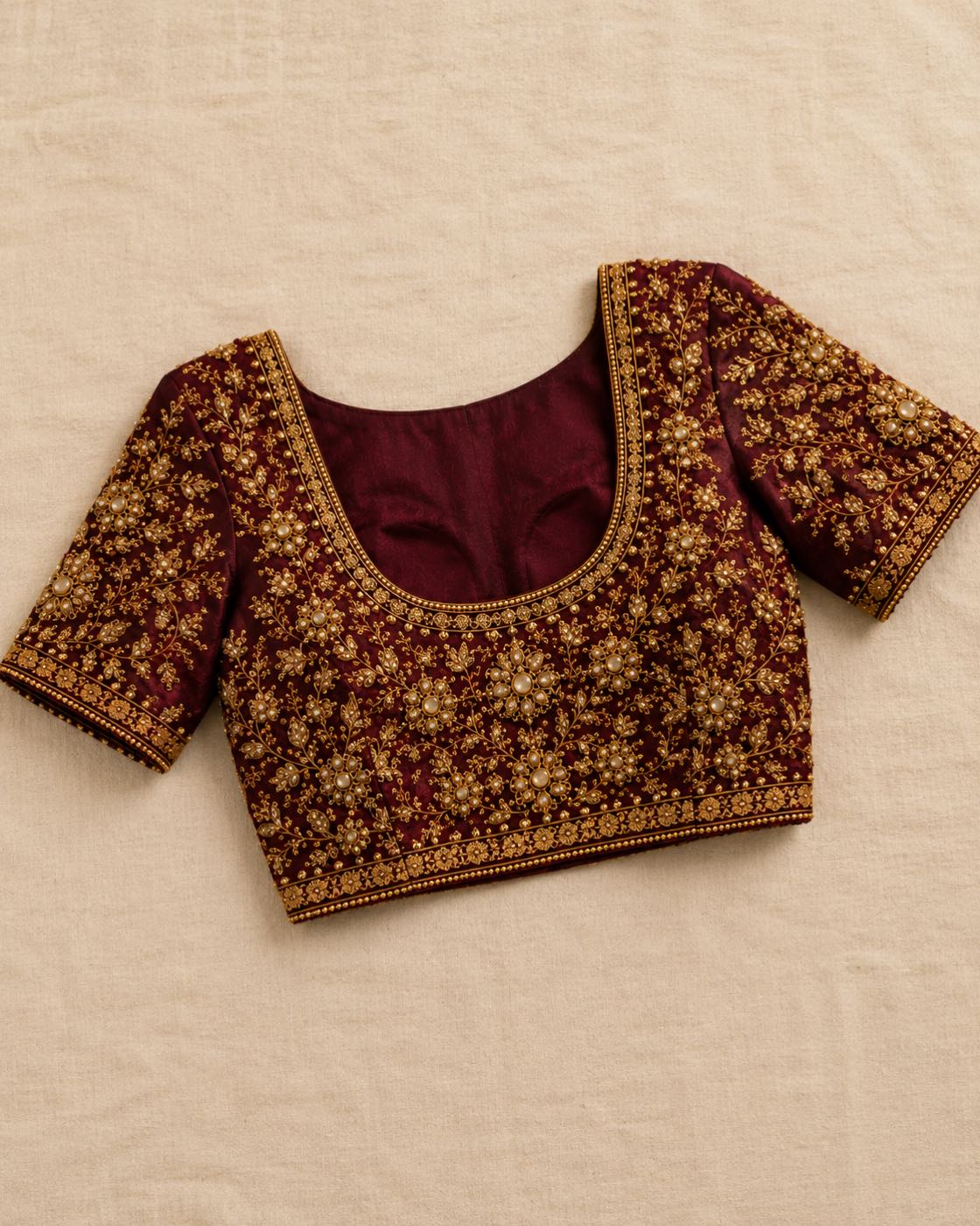 Rajarani Dabka & Jarkan Bridal Blouse